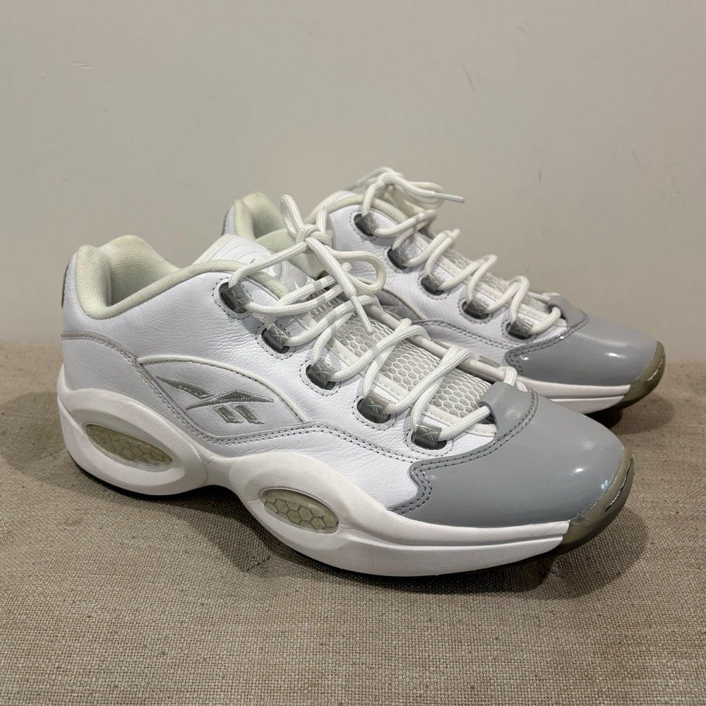 Reebok Question Low Retro Mens Size 10 Shoes Patent gray  White